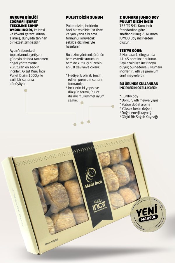 Kuru İncir Pullet Dizim JUMBO 1000g