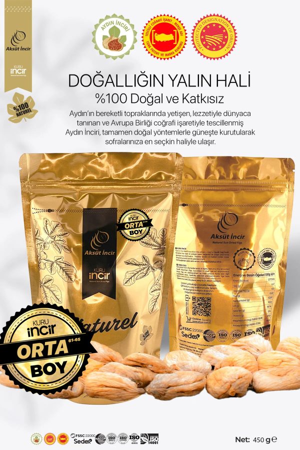 450g Gold Doypack Kuru İncir – Orta Boy