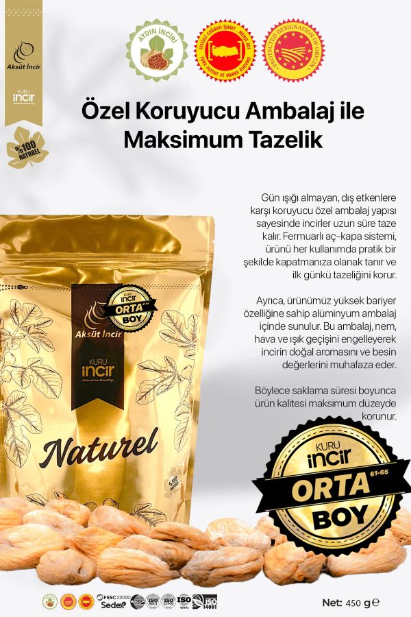 450g Gold Doypack Kuru İncir – Orta Boy