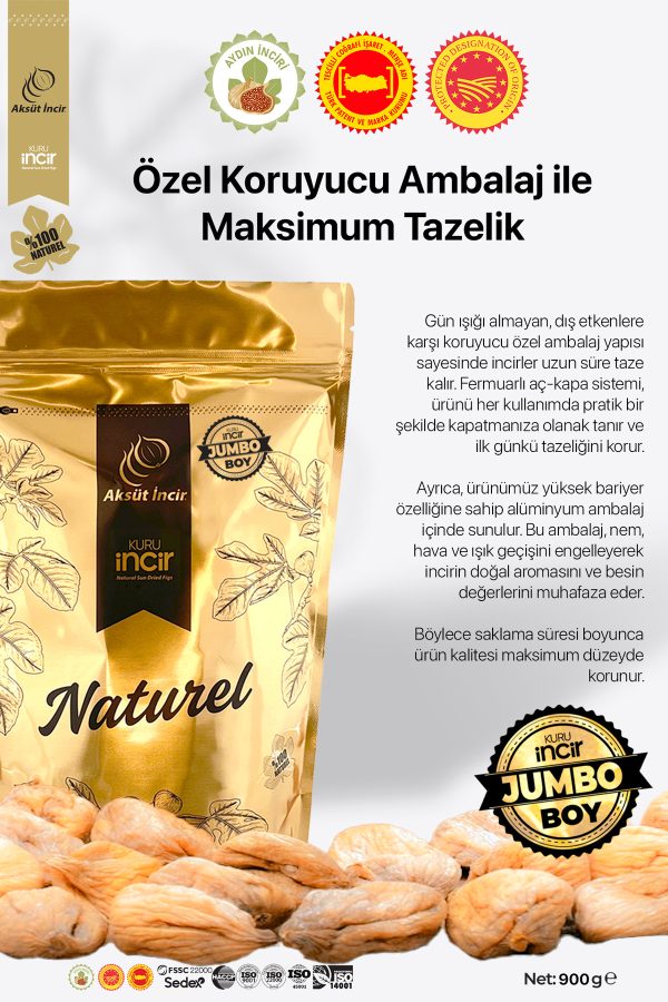 JUMBO Boy 900g Gold Doypack Kuru İncir