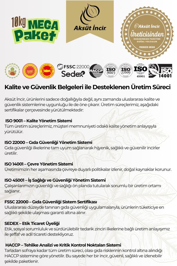 Tek Tek Paketli Kuru İncir 10Kg