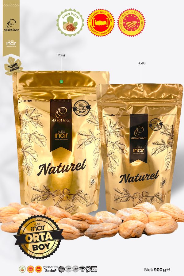 Orta Boy 900g Gold Doypack Kuru İncir