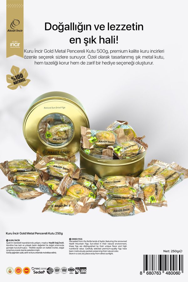Kuru İncir Gold Metal Pencereli Kutu 250g