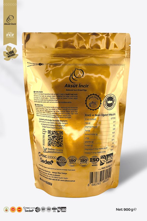 Orta Boy 900g Gold Doypack Kuru İncir