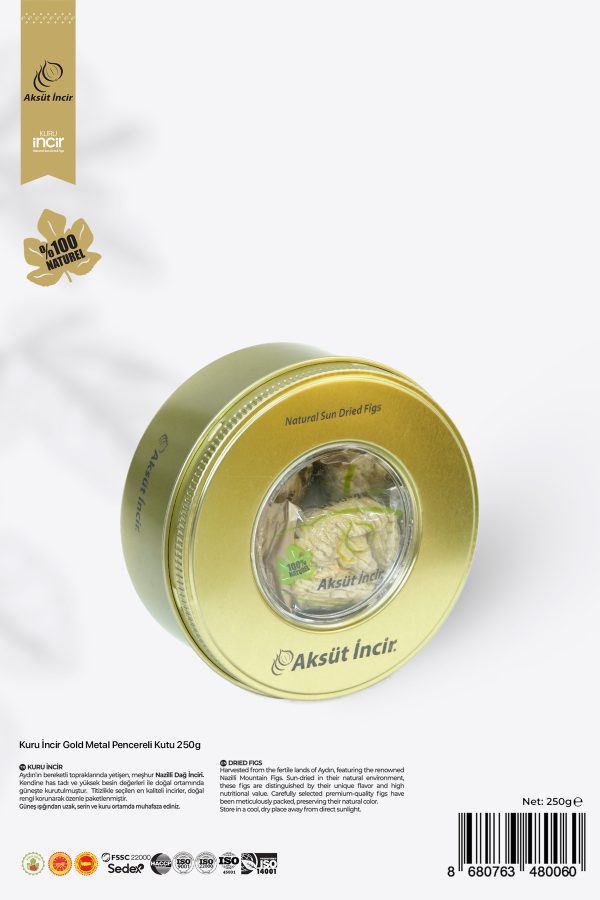 Kuru İncir Gold Metal Pencereli Kutu 250g
