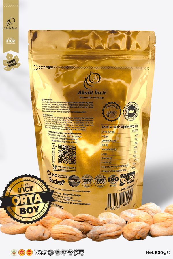 Orta Boy 900g Gold Doypack Kuru İncir