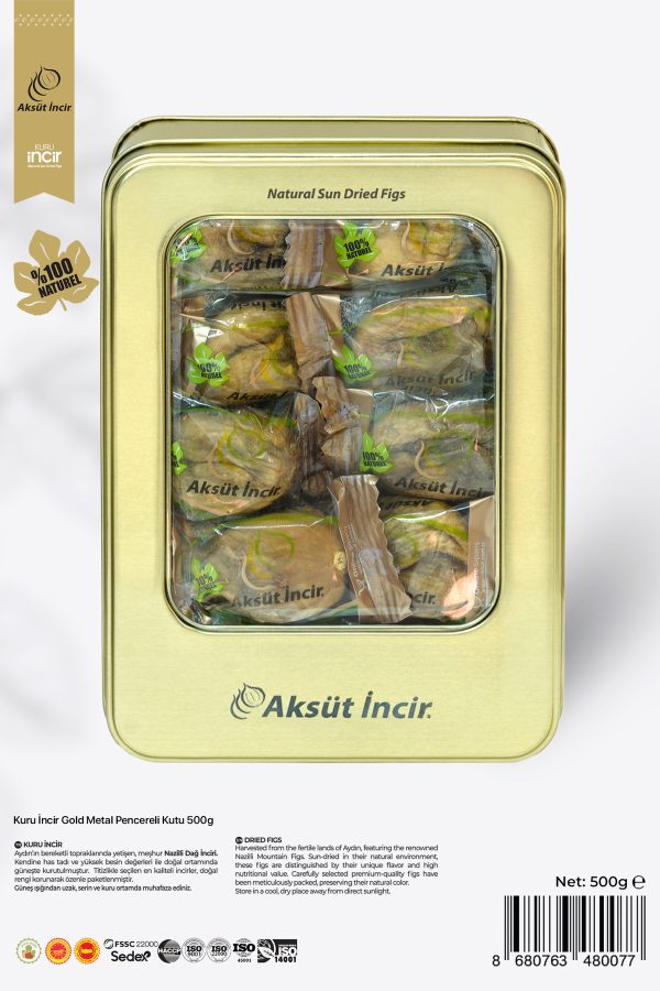 Kuru İncir Gold Metal Pencereli Kutu 500g