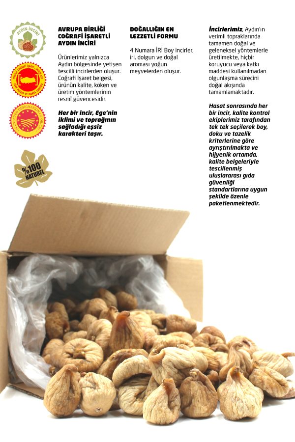 Naturel İri Boy Kuru İncir 3 kg