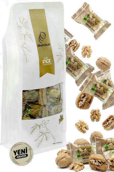 Tek Tek Paketli Cevizli Kuru İncir 1000g Flat Bottom Paket